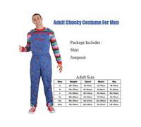 (L) Kids Horror Killer Halloween Costume For Boyds Adult Child's Play Chucky Costume For Men High Quality