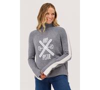 L Krimson Klover Womens Off- Piste Turtleneck Sweatshirt Mid Grey Size