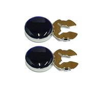 L&L® 2x Men's Cufflinks Button Covers Cuff Links Wedding one pair (17.5mm Silver Colour Base (Standard), Navy)