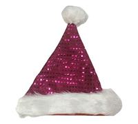 L&L® Adult Kid Red Green Yellow Sequin Christmas Santa Fancy Dress Costume Hat Lot (Hot pink, Kid)
