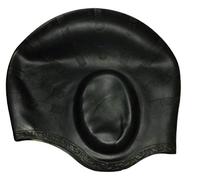 L&L® Adult Kid Swimming Pool Cap Silicone Swim Hat Waterproof Ear Protected Pocket (Black)