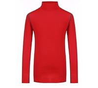 L&L® Boys Kids Children Compression Baselayer Thermal Shirt Top Long Sleeve Skins UK (High Neck Age 10-12, Red)