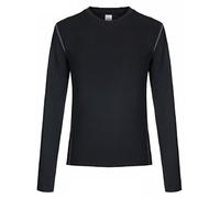 L&L® Boys Kids Children Compression Baselayer Thermal Shirt Top Long Sleeve Skins UK (Normal Neck Age 8-10, Black)