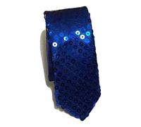 L&L® Handmade Skinny Neck Tie SATIN SEQUINNED Party Plain Fancy Dress Magic Show UK (Royal blue)