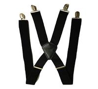 L&L® Heavy Duty Mens Ladies BRACES BLACK SUSPENDER ELASTIC 50mm WIDE Durable Trouser (Black)