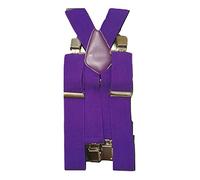 L&L® Heavy Duty Mens Ladies BRACES BLACK SUSPENDER ELASTIC 50mm WIDE Durable Trouser (Purple)