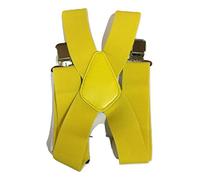 L&L® Heavy Duty Mens Ladies BRACES BLACK SUSPENDER ELASTIC 50mm WIDE Durable Trouser (Yellow)
