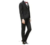 L&L® Kid 3 Pcs Suits Blazer Jacket Tux Vest Waistcoat Trousers Wedding Prom Page boy (11-12 Years, Black)