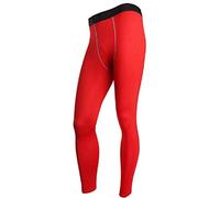 L&L® Kid Children Boy Compression Base Layer Thermal Sport Skins Under Gear Long Pants Legging Gym (8-10, Red)
