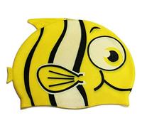 L&L® Kids Children Swimming Pool Shark Fish Cartoon Cap Silicone Swim Hat Waterproof (Yellow Fish)