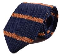 L&L® Men's Hand made Knit Knitted Tie Slim Woven Pointed Striped block (9)