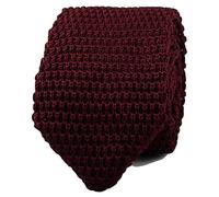 L&L® Men's Knit Knitted Tie Classic 8.5cm Wide Woven Pointed Bottom (Wine red)