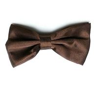 L&L® Mens Pre Tied Plain Satin Clip On Bow tie Wedding Party Fancy (Brown)