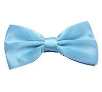 L&L® Mens Pre Tied Plain Satin Clip On Bow tie Wedding Party Fancy (Sky blue)