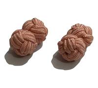L&L® Men's Premium Plain Knitted Knot Cufflinks Wedding Casual Business Suit (Dusty pink)