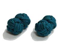 L&L® Men's Premium Plain Knitted Knot Cufflinks Wedding Casual Business Suit (Teal)