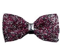 L&L® Men's Wear Bow Tie Crystal Glitter Silver Wedding Smart Ball Party Prom UK (Hot pink)