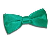 L&L New Mens Boys Pre Tied Wedding Party Fancy Plain Satin Necktie Bow ties Gift (Green)