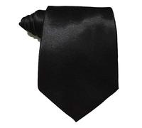L&L® Standard 9cm Wide Mens wedding event prom party plain Satin necktie tie (Black)