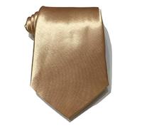 L&L® Standard 9cm Wide Mens wedding event prom party plain Satin necktie tie (Champagne)