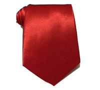 L&L® Standard 9cm Wide Mens wedding event prom party plain Satin necktie tie (Red)