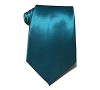 L&L® Standard 9cm Wide Mens wedding event prom party plain Satin necktie tie (Turquoise)