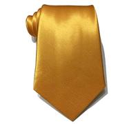 L&L® Standard 9cm Wide Mens wedding event prom party plain Satin necktie tie (Yellow)