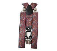 L&L® Standard Durable Mens Ladies Braces Suspender Elastic 3.5cm Wide Paisley (Red)