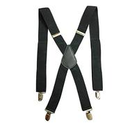 L&L® Standard Mens Ladies BRACES BLACK SUSPENDER ELASTIC 3.5cm WIDE Durable Trouser (Dark gray)