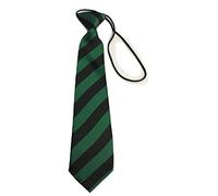 L&L® Striped School Kid Children Boys wedding event prom party plain necktie tie UK (Green/Black)