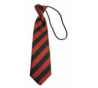 L&L® Striped School Kid Children Boys wedding event prom party plain necktie tie UK (Red/Black)