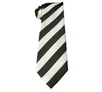 L&L® Striped School Mens Boys wedding event prom party plain necktie tie UK (Black/White)