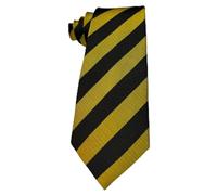 L&L® Striped School Mens Boys wedding event prom party plain necktie tie UK (Gold/Black)
