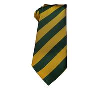 L&L® Striped School Mens Boys wedding event prom party plain necktie tie UK (Green/Gold)
