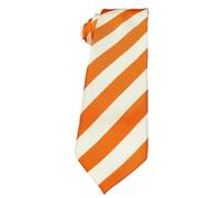 L&L® Striped School Mens Boys wedding event prom party plain necktie tie UK (Orange/White)
