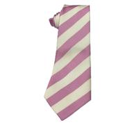 L&L® Striped School Mens Boys wedding event prom party plain necktie tie UK (Pink/White)