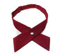 L&L® Unisex Cross Bowtie Mens Necktie Cravat Bow Pre Tie Adjustable bow tie UK (Wine red)