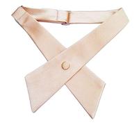 L&L® Unisex Cross Over Bowtie Mens Necktie Cravat Pre Tied Adjustable bow tie Satin (Champagne)