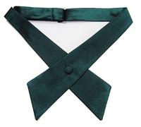L&L® Unisex Cross Over Bowtie Mens Necktie Cravat Pre Tied Adjustable bow tie Satin (Dark green)
