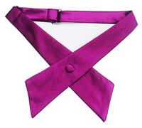 L&L® Unisex Cross Over Bowtie Mens Necktie Cravat Pre Tied Adjustable bow tie Satin (Dark pink)