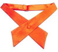 L&L® Unisex Cross Over Bowtie Mens Necktie Cravat Pre Tied Adjustable bow tie Satin (Orange)