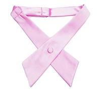 L&L® Unisex Cross Over Bowtie Mens Necktie Cravat Pre Tied Adjustable bow tie Satin (Pink)
