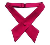L&L® Unisex Cross Over Bowtie Mens Necktie Cravat Pre Tied Adjustable bow tie Satin (Wine)
