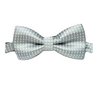 L&L® Unisex Mens Luxury 2 Layers Polka Dot Dickie Bow Tie Adjustable Clip UK (Silver)