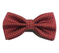 L&L® Unisex Mens Luxury 2 Layers Polka Dot Dickie Bow Tie Adjustable Clip UK (Wine red)