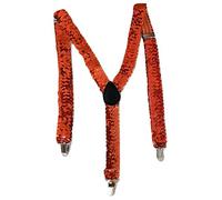 L&L® Unisex Men's Women's Adjustable Braces Suspender Glitter Sparkly Sequin Party (Orange)