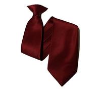 L&L® Wine red Collection Woven Paisley Jacquard Silk Knitted Satin Tie Wedding (Clip On Tie)