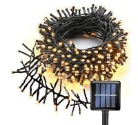 L LAMPOP Solar Firecracker String Lights Outdoor Waterproof 120 LED Dense Spacing 8 Modes for Garden Christmas Party Patio Wedding Holiday Decor