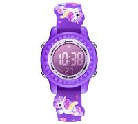 L LAVAREDO Kids Watches Girl Watches Ages 3-12 Sports Waterproof 3D Cute Cartoon Digital 7 Color Lights Wrist Watch for Kids, 05-DJS-Purple-NEW, Digital