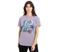 (L, Lavender) Moana Womens/Ladies Free As The Ocean T-Shirt